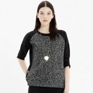 Madewell  Raglan Tweed Front Sweater